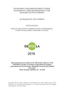 INVESTMENT AND DISINVESTMENT UNDER