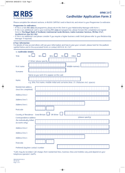 onecard Cardholder Application Form 2