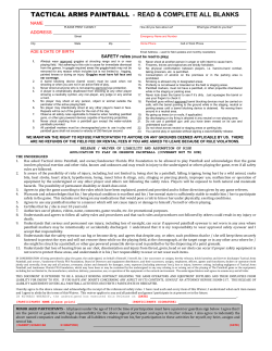TACTICAL ARMS Waiver of Liability