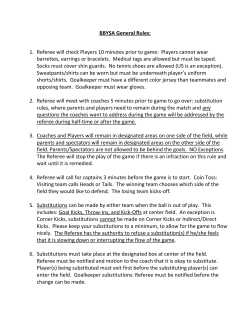 BBYSA Game Rules 2016