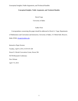 Conceptual Insights, Viable Arguments, and Technical Handles