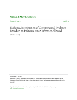 Evidence, Introduction of Circumstantial Evidence Based on an