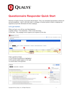 Qualys(R) Security Assessment Questionnaire