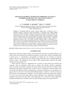 influence of price uncertainty modeling accuracy on bidding strategy