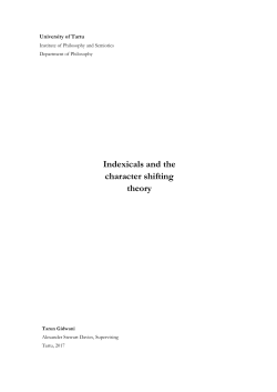 Indexicals and the character shifting theory