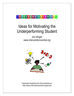 Ideas for Motivating the Underperforming Student