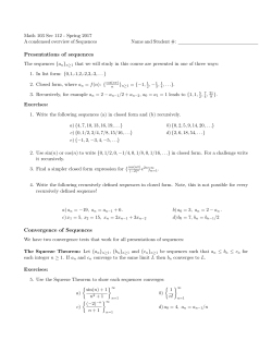 Presentations of sequences Convergence of