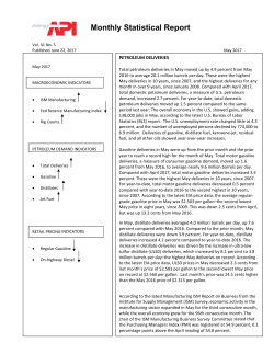 Monthly Statistical Report - American Petroleum Institute