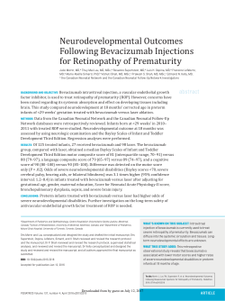 Neurodevelopmental Outcomes Following Bevacizumab