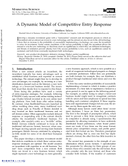 A Dynamic Model of Competitive Entry Response