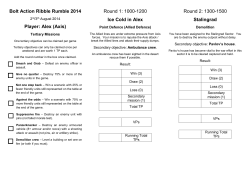 Player leaflet from the tournament.