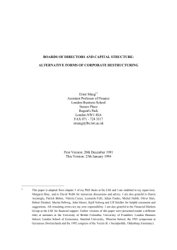 BOARDS OF DIRECTORS AND CAPITAL STRUCTURE
