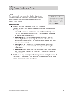 Team Celebration Points