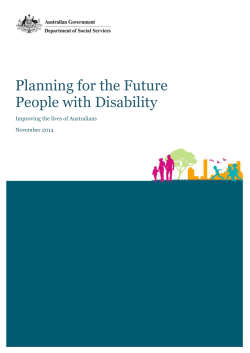 Planning for the Future: People with Disability