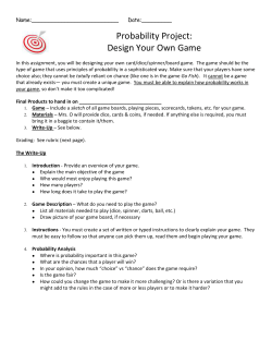Design Your Own Game - Calgary Christian School