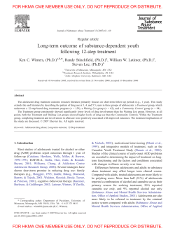 Long-term outcome of substance-dependent youth