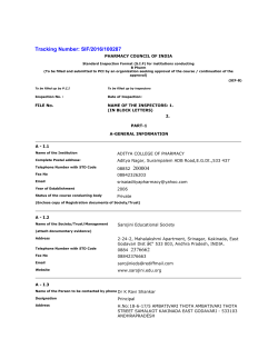 SIF B.Pharm 2016-17 - Aditya College of Pharmacy Surampalem