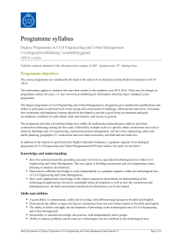 Programme syllabus