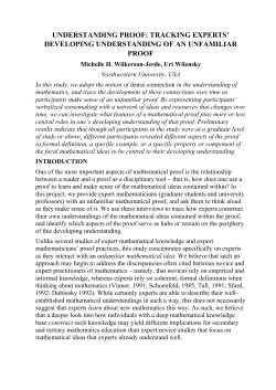 understanding proof: tracking experts` developing understanding of