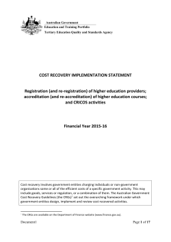 Cost Recovery Implementation Statement Template