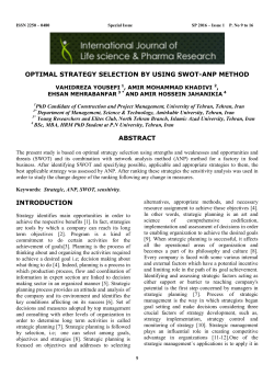 optimal strategy selection by using swot