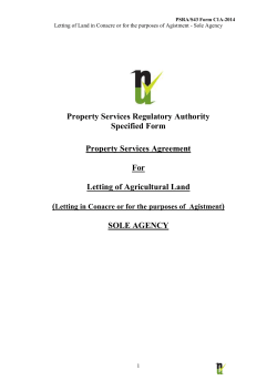 Services Agreement for Letting of Land in Conacre or for Agistment