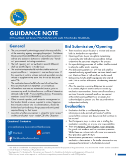 guidance note - Caribbean Development Bank