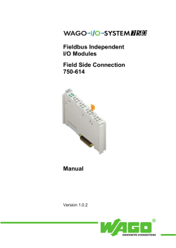 Fieldbus Independent I/O Modules Field Side Connection