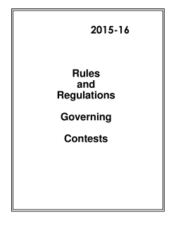 2015-16 Rules and Regulations Governing Contests