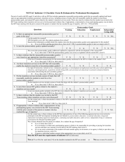 Indicator 13 Checklist - National Technical Assistance Center on