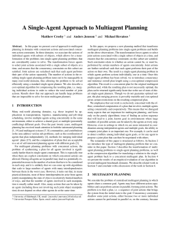 A Single-Agent Approach to Multiagent Planning