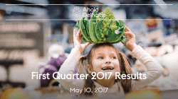 First Quarter 2017 Results