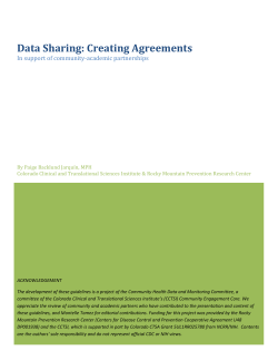 Data Sharing: Creating Agreements