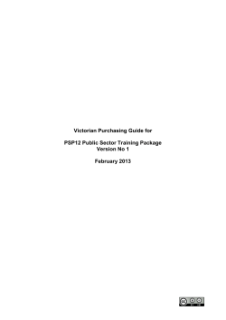 Victorian Purchasing Guide for PSP12 Public Sector – Version 1