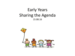 Early Years Sharing the Agenda 14.08.15 - Glow Blogs