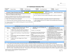 Individual Induction Plan