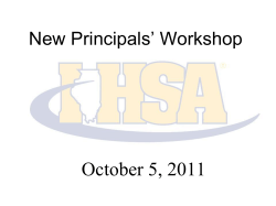 New Principal`s Workshop