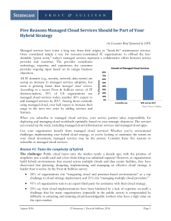 Five Reasons Managed Cloud Services Should be Part