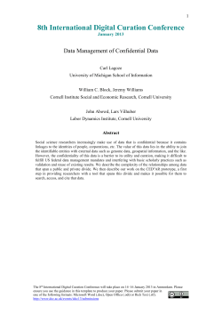 Data Management of Confidential Data