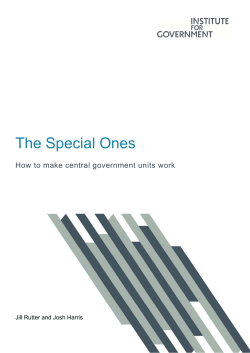 The Special Ones - The Institute for Government
