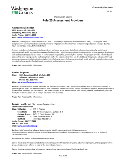 Rule 25 Assessment Providers List