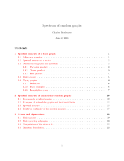 Spectrum of random graphs - Institut de Mathématiques de Toulouse
