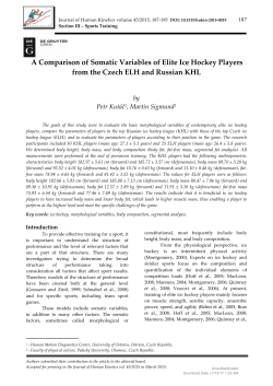 A Comparison of Somatic Variables of Elite Ice Hockey Players from