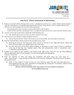 Roster Instructions - Hawaii Pacific Rim Championships