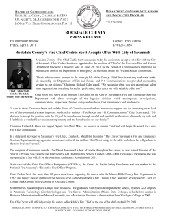 ROCKDALE COUNTY PRESS RELEASE Rockdale County`s Fire