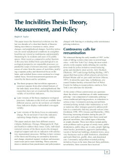 The Incivilities Thesis - Research Methods in Criminal Justice