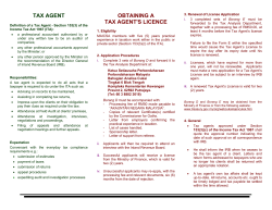tax agent obtaining a tax agent`s licence