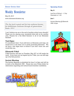 May 25, 2017 Newsletter - Ebenezer Christian School, Ellsworth, MI