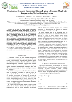IV. Compact Quadratic Programming Model Of Economic Dispatch