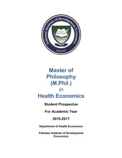 Master of Philosophy (M.Phil.) in Health Economics